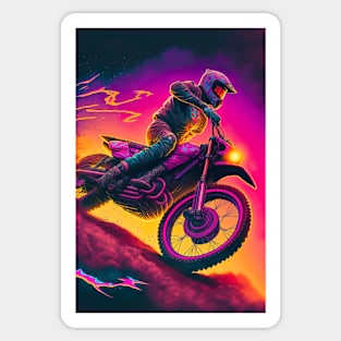 Cyber Future Dirt Bike With Neon Colors Sticker